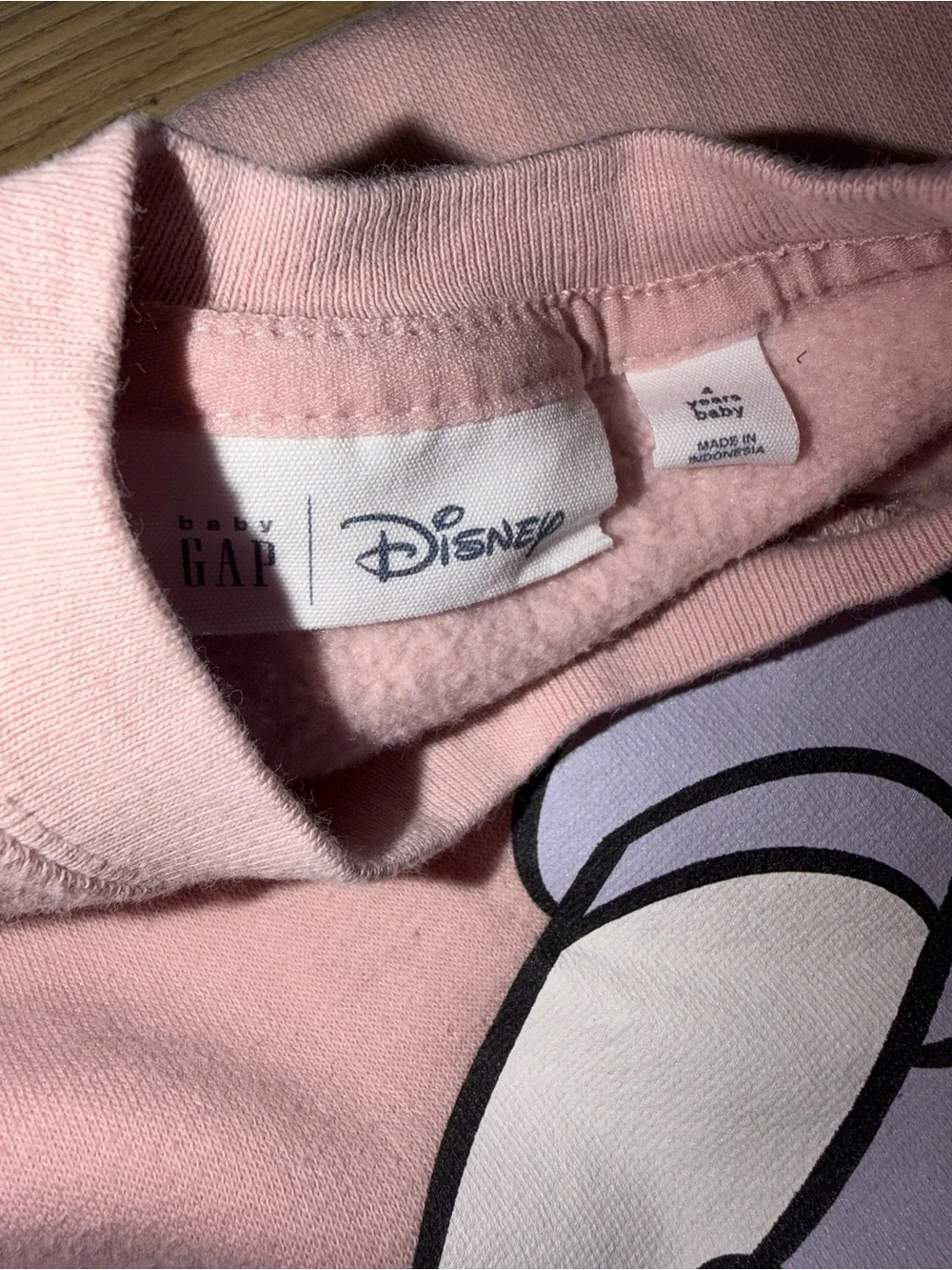 GAP Pink Daisy Duck Crewneck Sweatshirt
